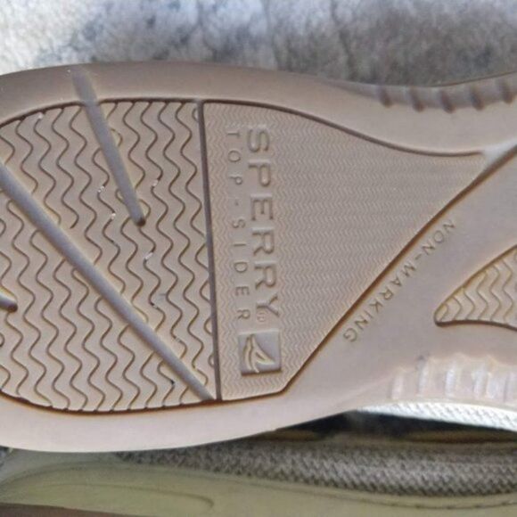 Sperry Top Sider Gold Metallic Leather Snakeskin Preppy Loafer Size 7.5 - Picture 8 of 9